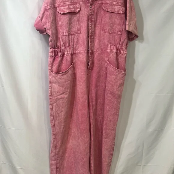 Pink Denim Jumpsuit - Picture 11 of 11